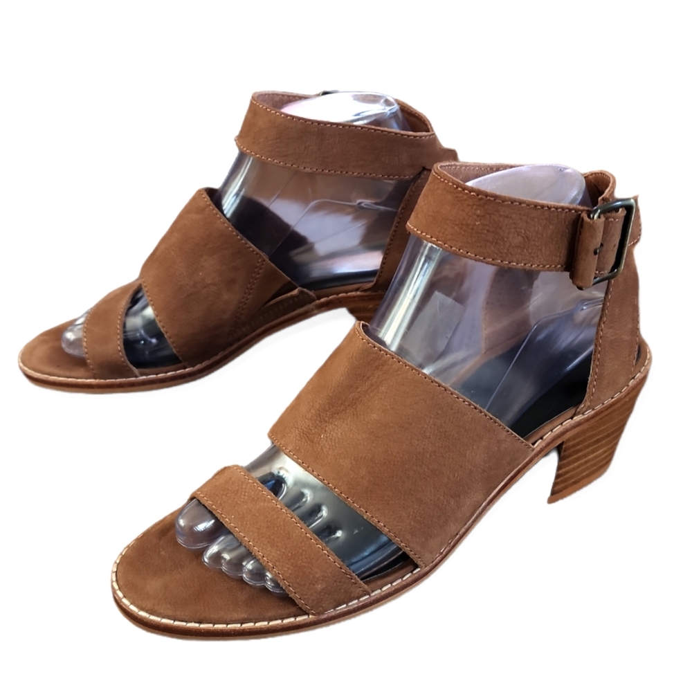 M4D3 Sage Brown Heeled Sandals